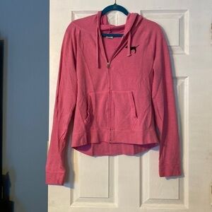 Victoria’s Secret PINK womens zip up hoodie; size large